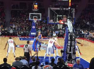 CO Lipka took this photo from the seats he won for the Detroit Pistons v. Oklahoma City Thunder game. 