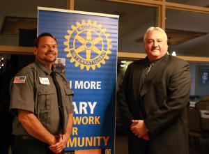 MTU CO of the Year Scott Wymer with MCO President Tom Tylutki at the Ionia Rotary event Oct. 18.