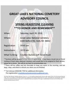 GLNCAC Headstone Flier Spring 2018